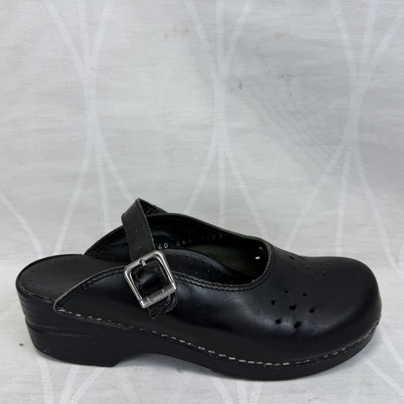 Dansko Shoes - Dansko Merrie Mary Jane Clogs Black Perforated Open Heel Size 40 - US 9.5 / 10